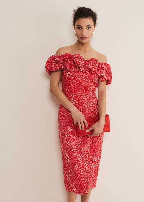 phase eight Senita Off Shoulder Ditsy Dress