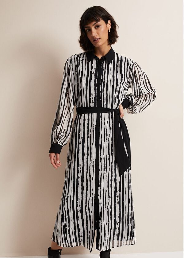 Phase Eight Serena Striped Midi Dress