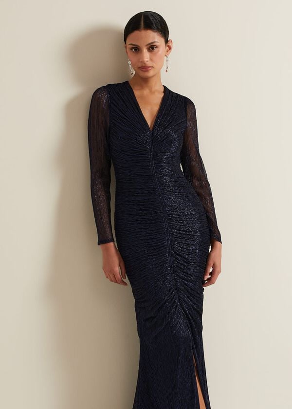 Phase Eight Shannia Ruched Shimmer Maxi Dress
