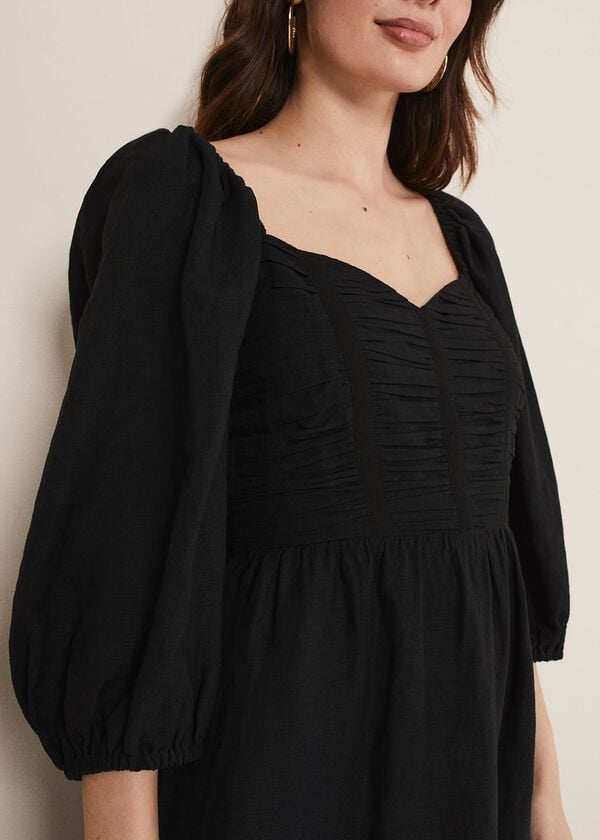 Phase Eight Shola Linen Ruched Bodice Dress