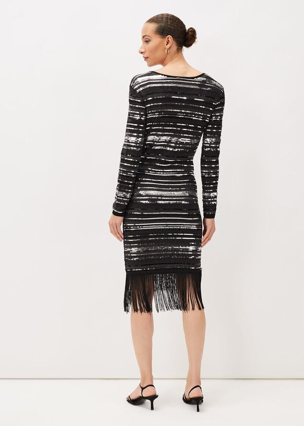 Phase Eight Sibylle Chevron Sequin Dress