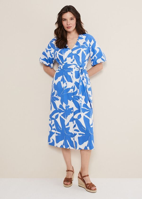 Phase Eight Sienna Cotton Two Colour Midi Dress