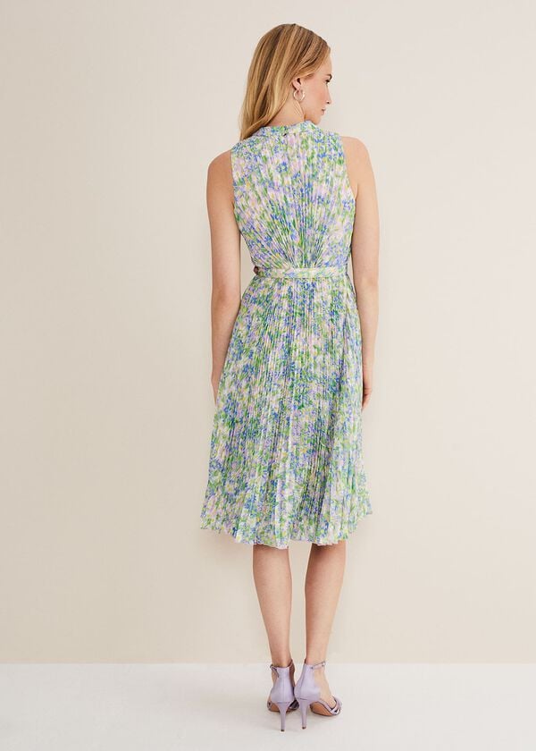 Phase Eight Simara Daisy Pleated Midi Dress