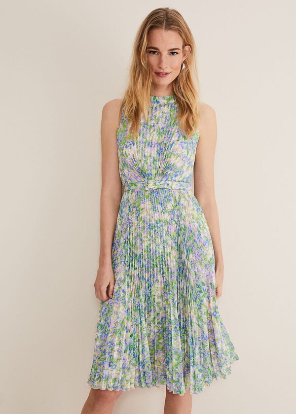 phase eight Simara Daisy Pleated Midi Dress