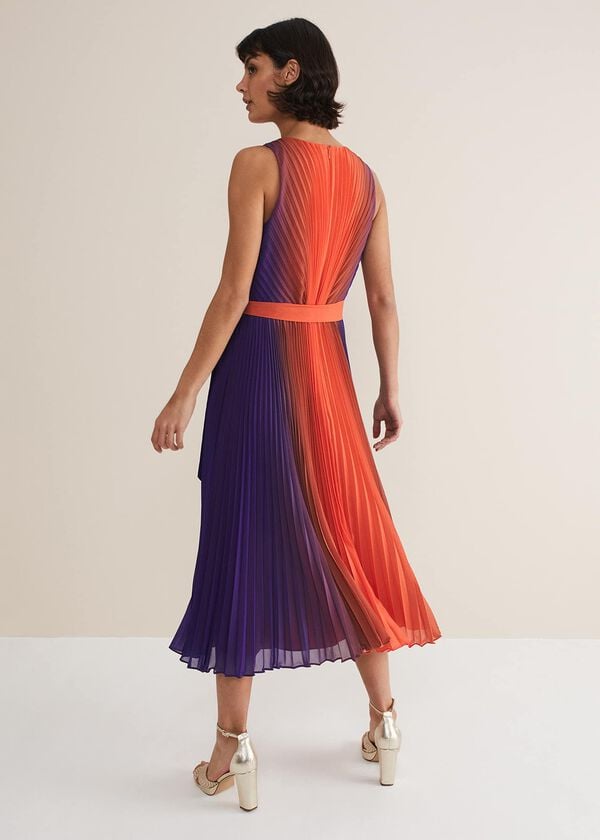 Phase Eight Simara Ombre Pleated Midi Dress