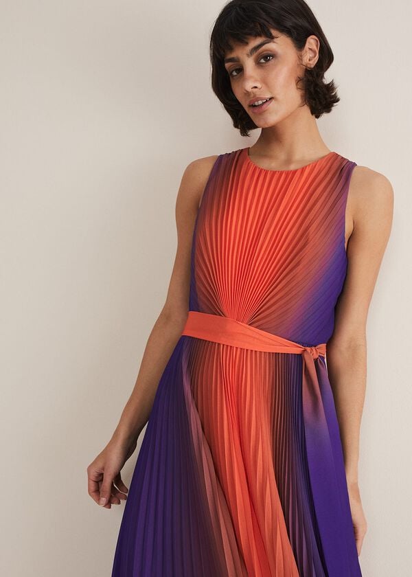 Phase Eight Simara Ombre Pleated Midi Dress