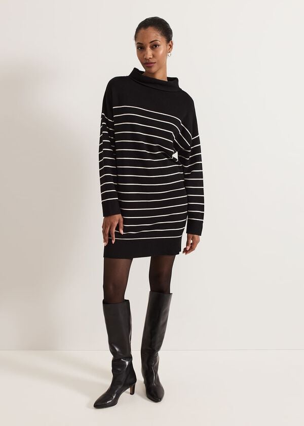 Phase Eight Skylar Stripe Funnel Neck Jumper Dress