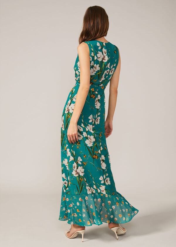 Phase Eight Sofia Floral Frill Maxi Dress