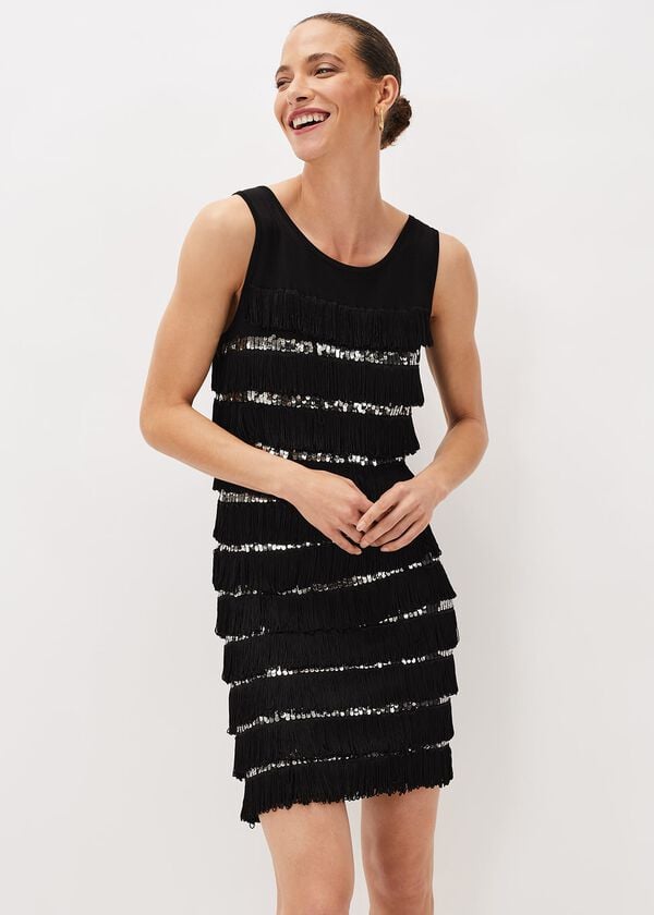 phase eight Sofianne Sequin Fringe Dress