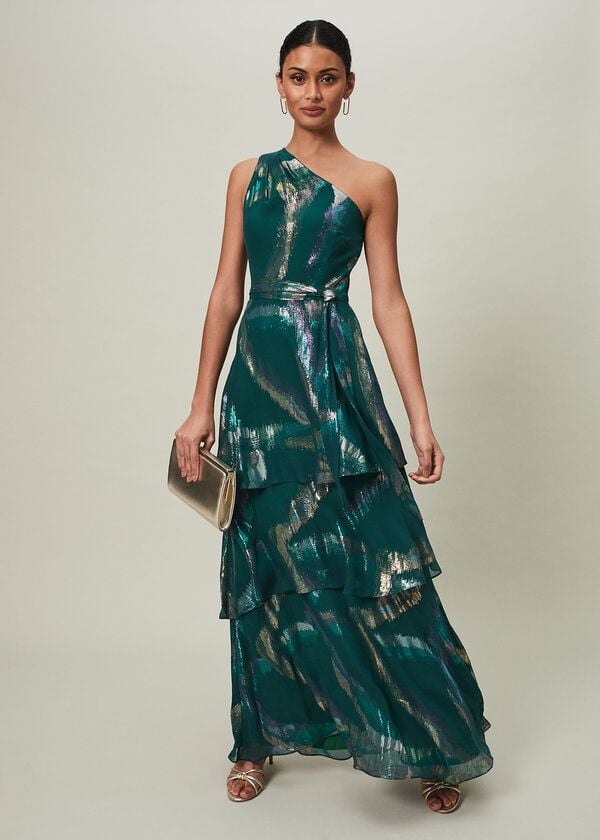 phase eight Sonia One Shoulder Silk Maxi Dress