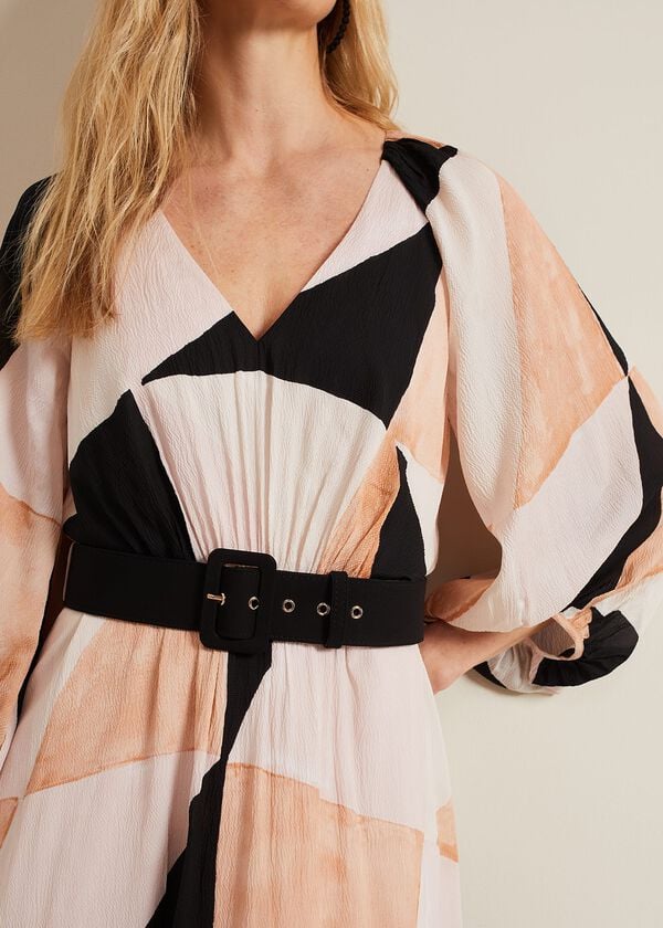 Phase Eight Sophia Colourblock Belted Midi Dress