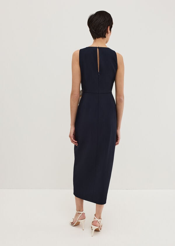 Phase Eight Sophia Navy Bow Midi Dress