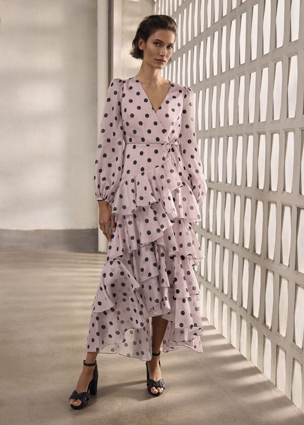 Phase Eight Spot Ruffle Dress