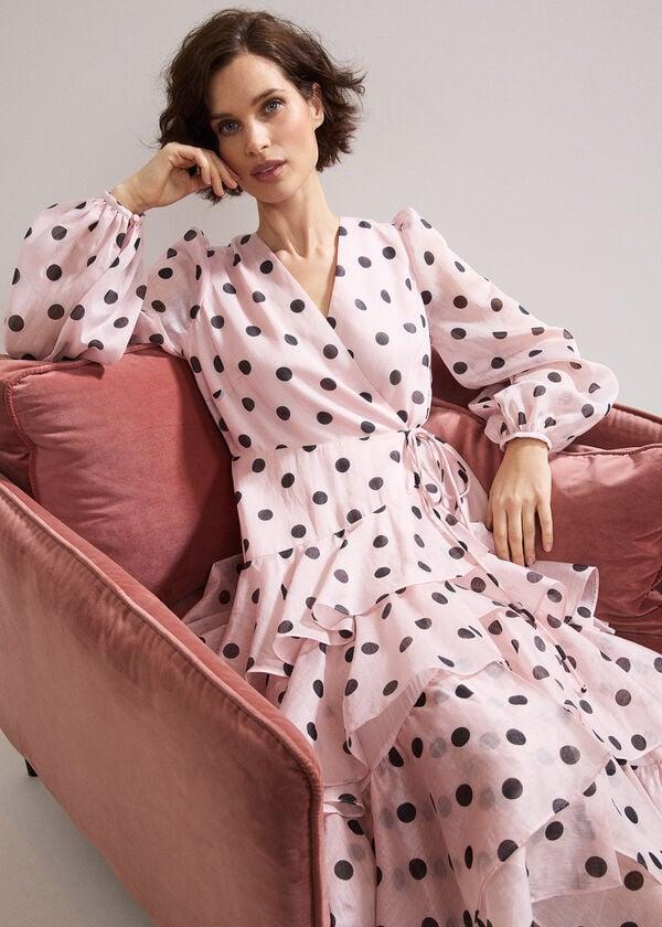 Phase Eight Spot Ruffle Dress