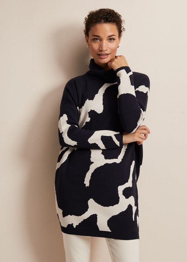phase eight Stefani Animal Print Tunic Mini Dress