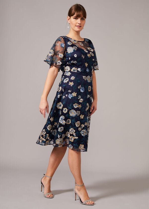 Phase Eight Steff Floral Embroidered Dress
