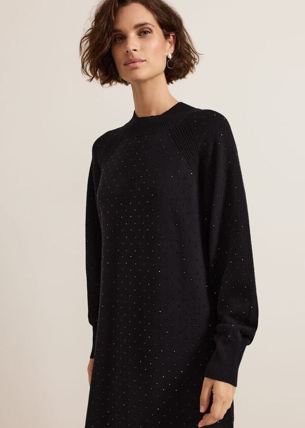 Phase Eight Tala Black Short Hotfix Dress