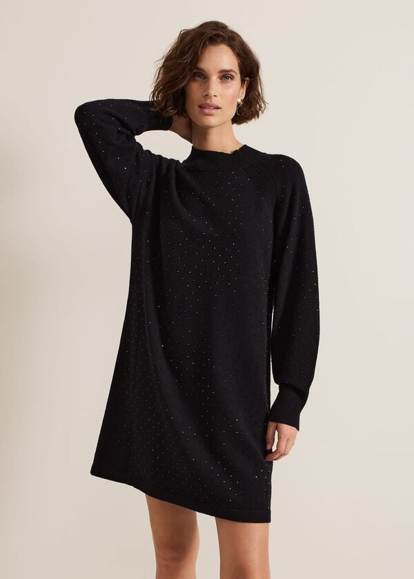 phase eight Tala Black Short Hotfix Dress