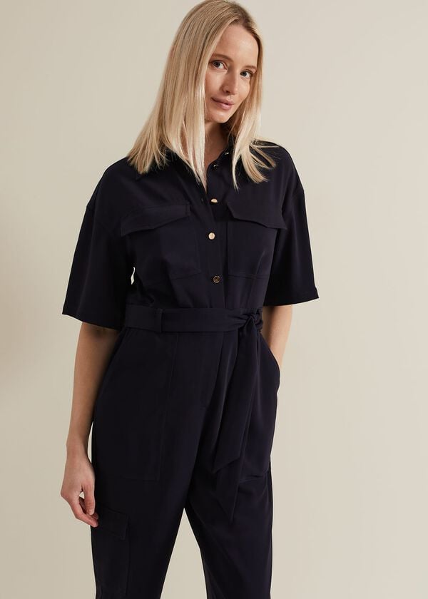 Phase Eight Tallulah Navy Utility Jumpsuit
