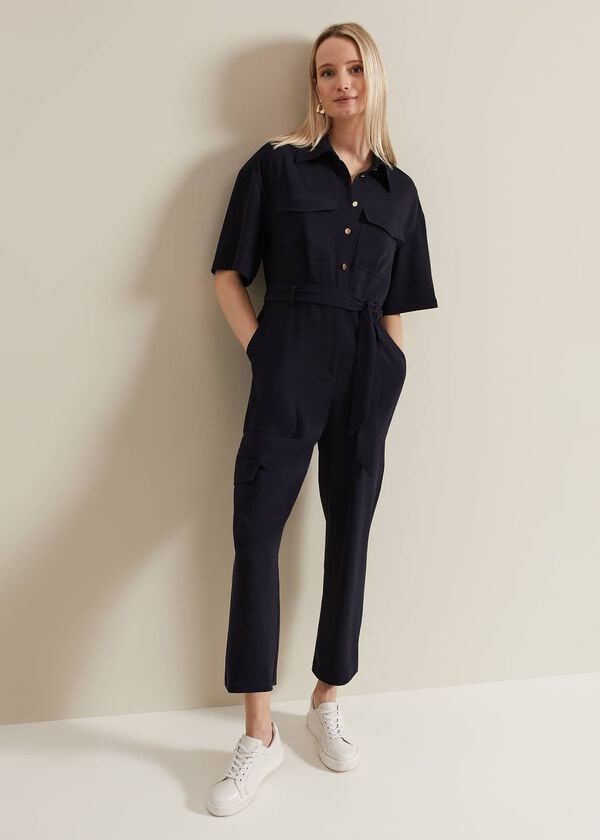 phase eight Tallulah Navy Utility Jumpsuit