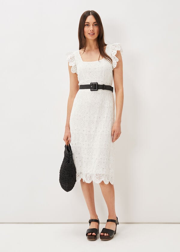 Phase Eight Tamari Crochet Knit Dress