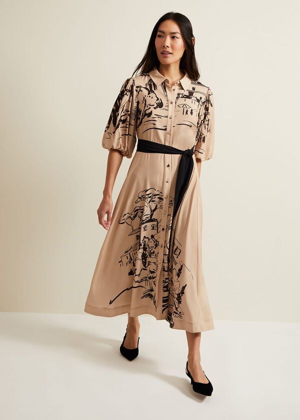 phase eight Tammy Puff Sleeve Shirt Dress