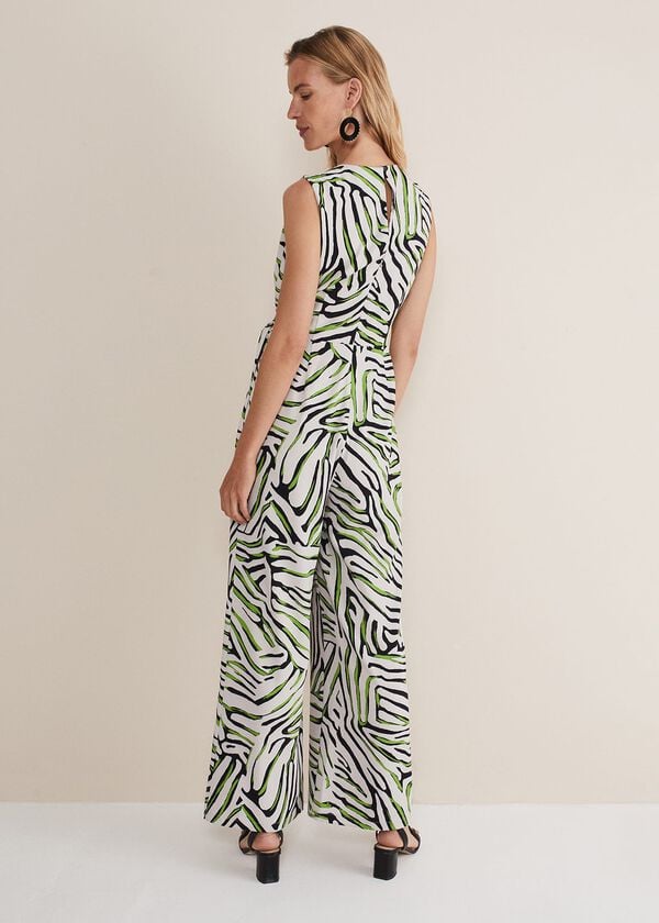 Phase Eight Tamsin Zebra Print Wide Leg Jumpsuit