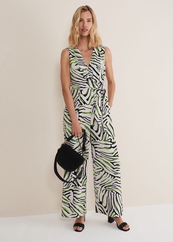 phase eight Tamsin Zebra Print Wide Leg Jumpsuit