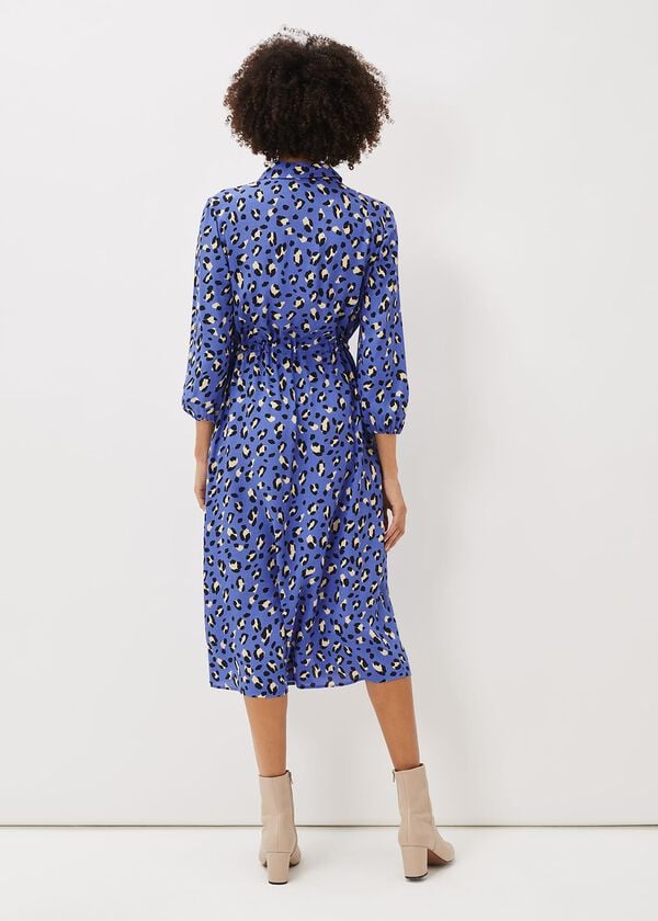 Phase Eight Tana Leopard Print Midi Shirt Dress