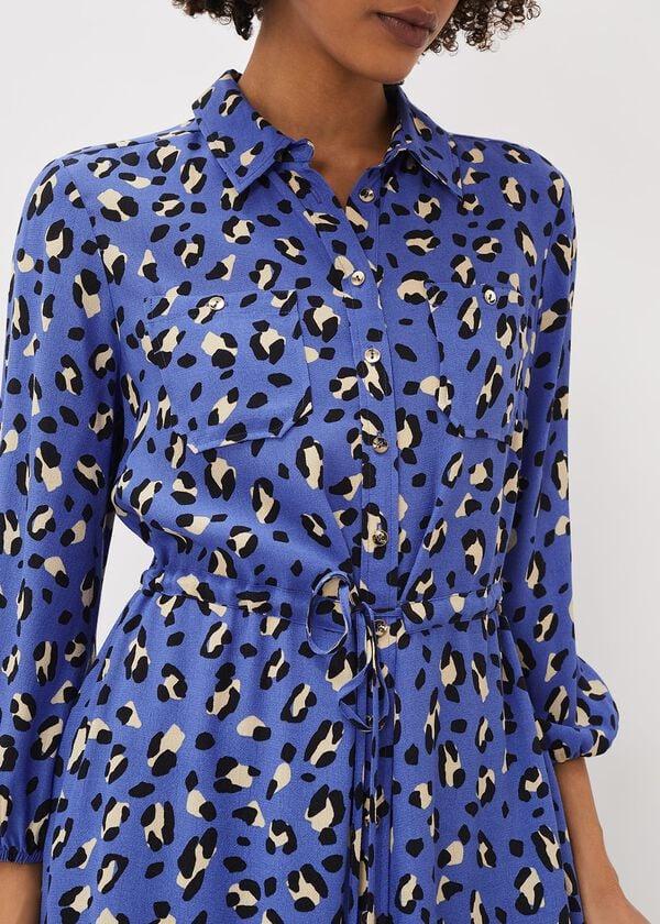 Phase Eight Tana Leopard Print Midi Shirt Dress