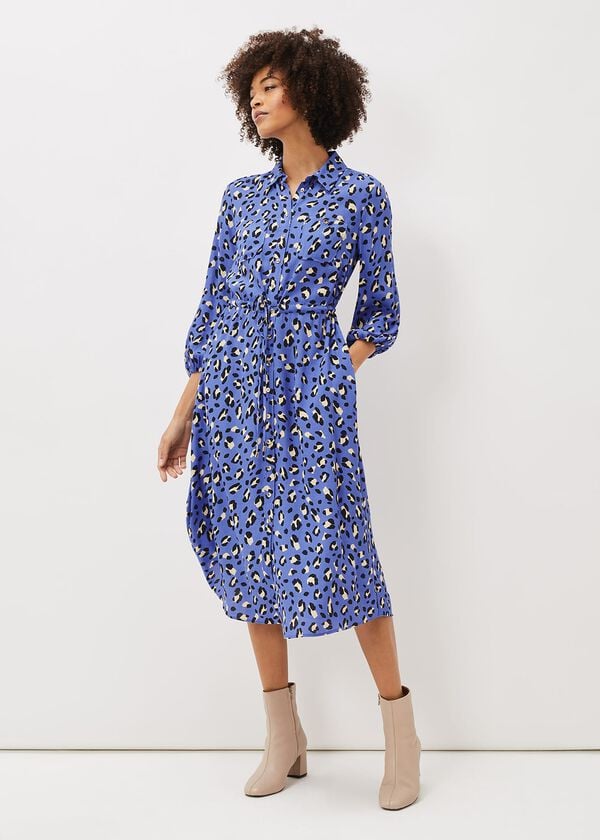 phase eight Tana Leopard Print Midi Shirt Dress
