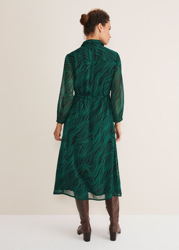 Phase Eight Tana Swirl Chiffon Midi Dress