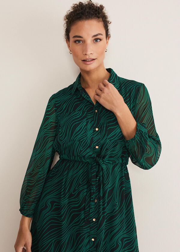 Phase Eight Tana Swirl Chiffon Midi Dress