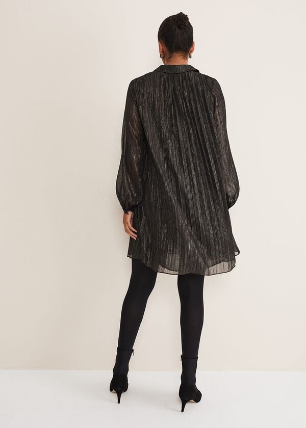 Phase Eight Tanya Foil Pleated Shirt Dress
