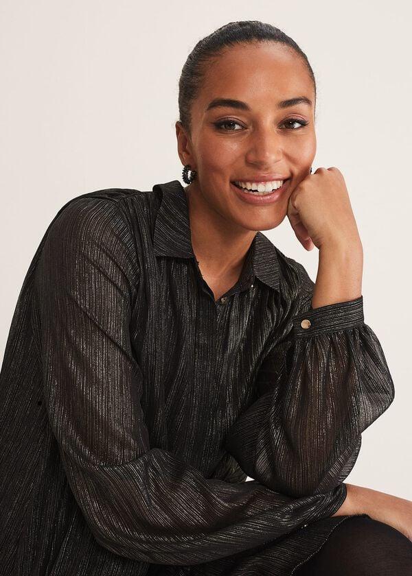 Phase Eight Tanya Foil Pleated Shirt Dress