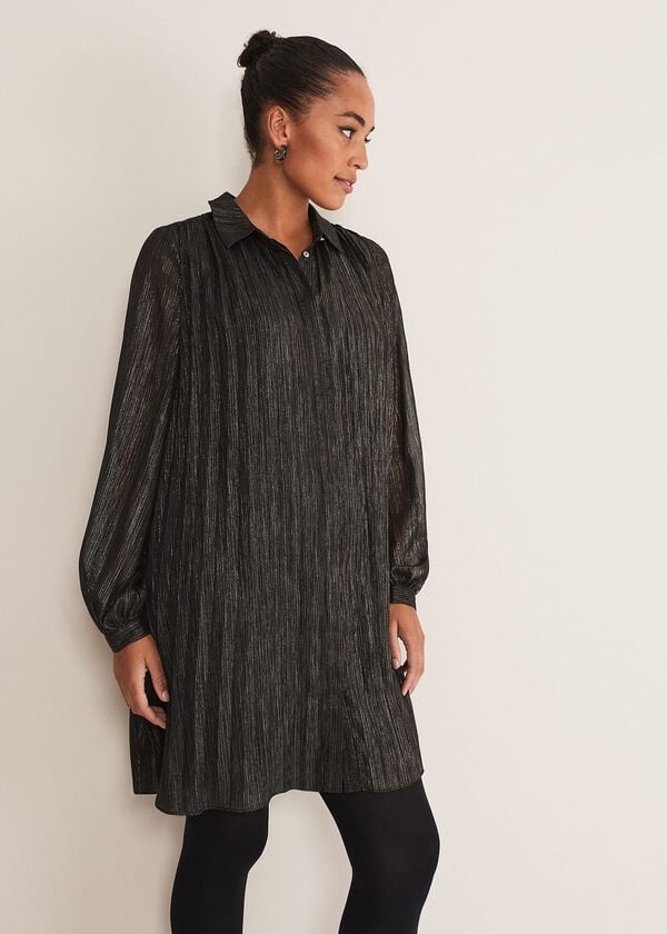 phase eight Tanya Foil Pleated Shirt Dress