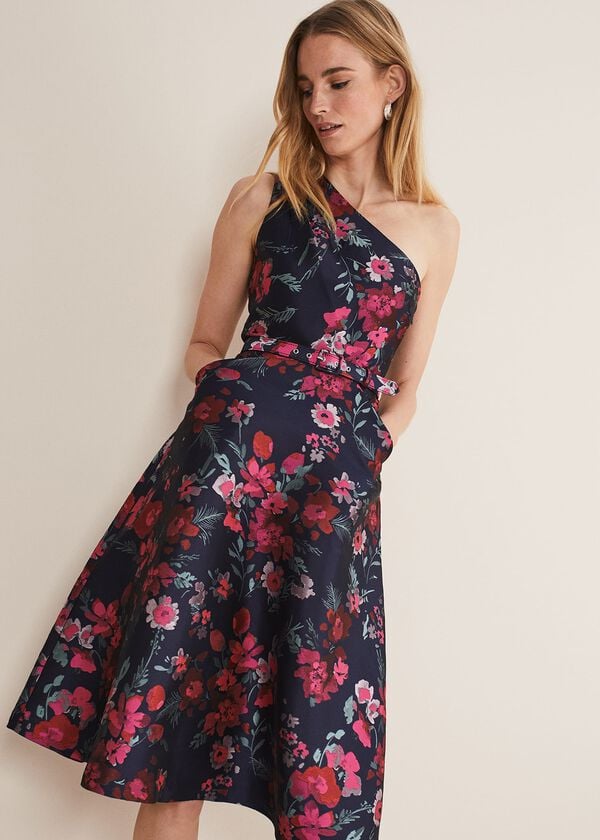 phase eight Tasha One Shoulder Jacquard Dress