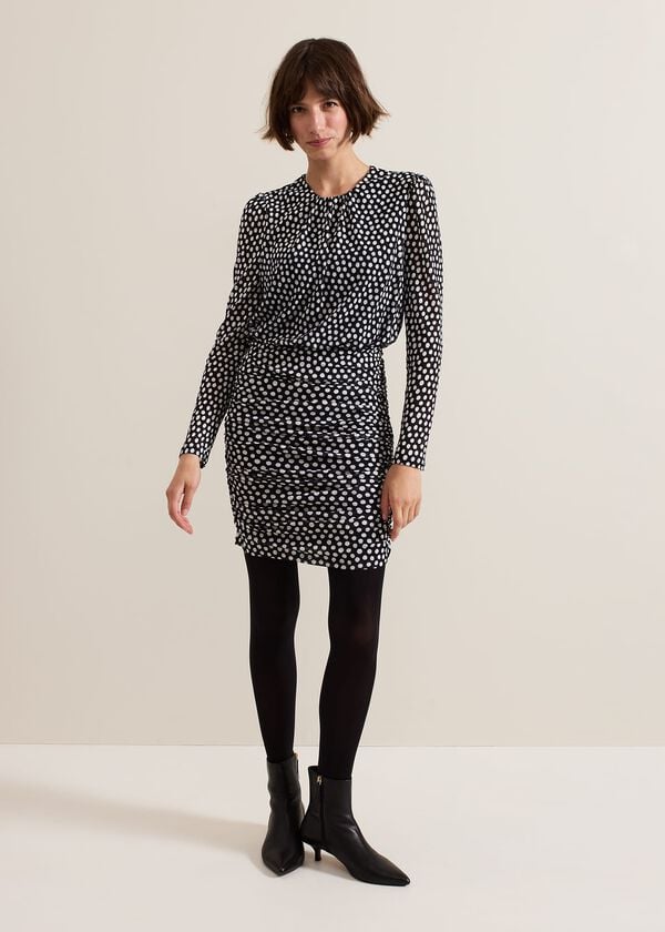 Phase Eight Teodroa Spot Mini Ruched Dress