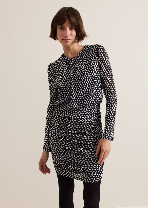 phase eight Teodroa Spot Mini Ruched Dress