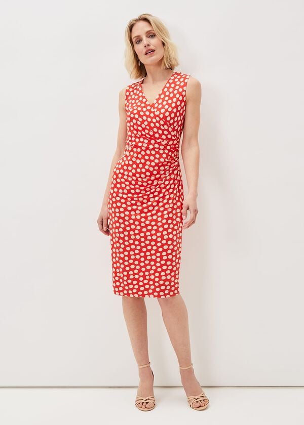 Phase Eight Tia Spot Midi Dress