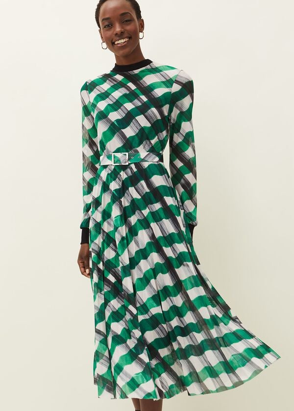 phase eight Tiffany Check Mesh Dress