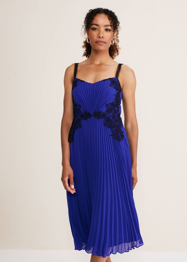 Phase Eight Tiffany Lace Pleated Midi Dress