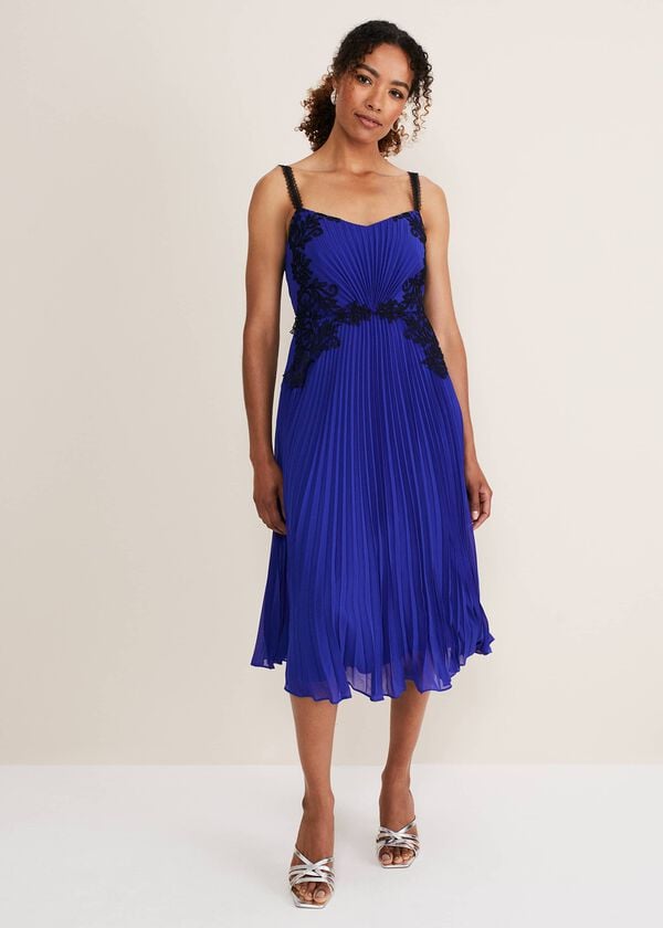 phase eight Tiffany Lace Pleated Midi Dress