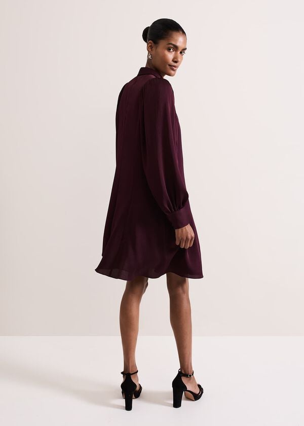 Phase Eight Tila Burgundy Embellished Shirt Dress