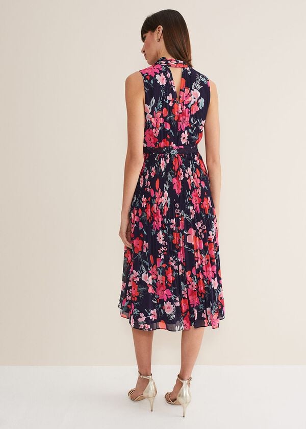 Phase Eight Tillie Floral Pleated Midi Dress