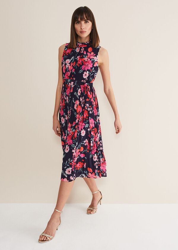 phase eight Tillie Floral Pleated Midi Dress