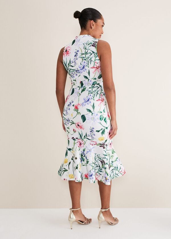 Phase Eight Tina Floral Fit And Flare Midi Dress