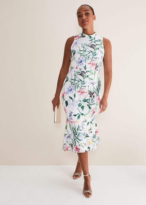 Phase Eight Tina Floral Fit And Flare Midi Dress