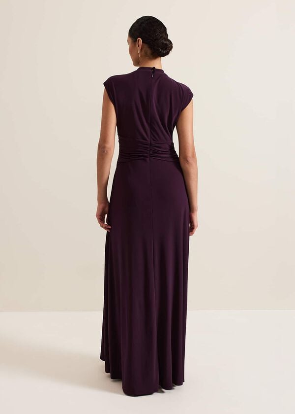 Phase Eight Tolly Burgundy Jersey Maxi Dress