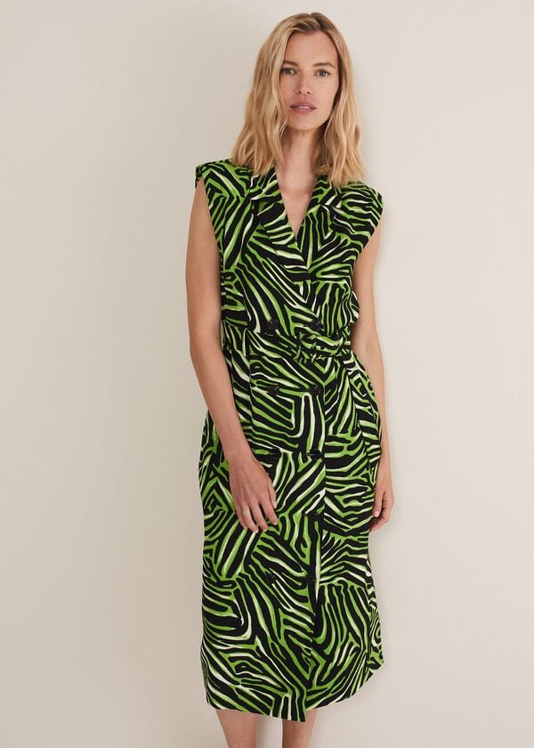 Phase Eight Trinny Zebra Print Trench Midi Dress